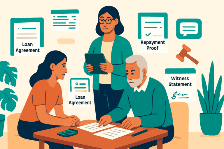 proving verbal family loan in court legal requirements